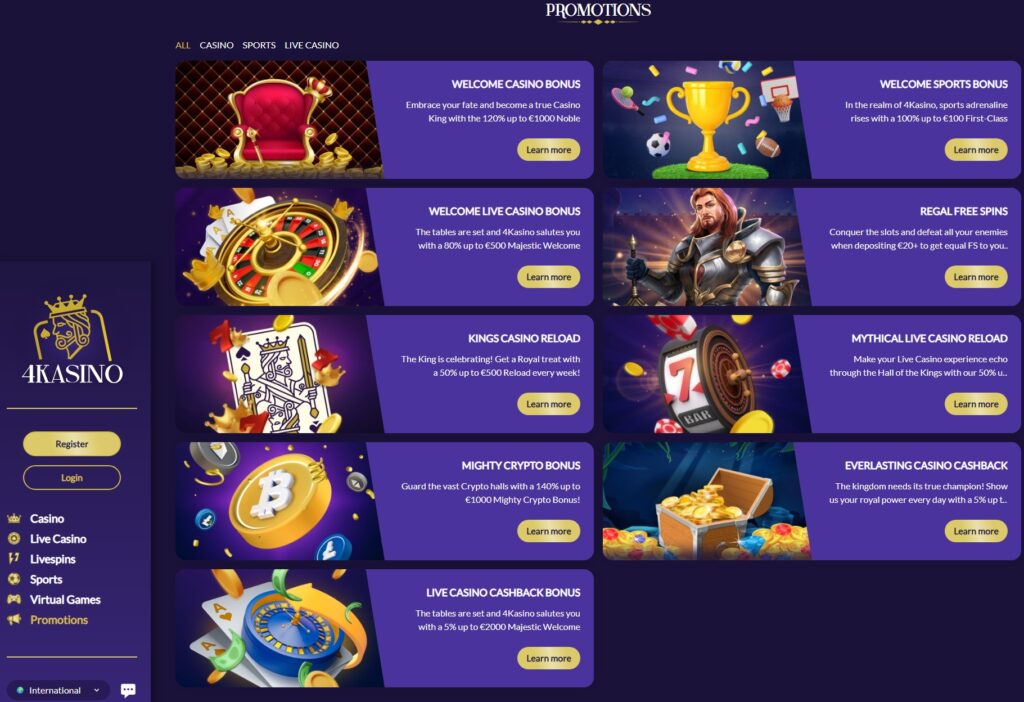 4kasino Bonuses