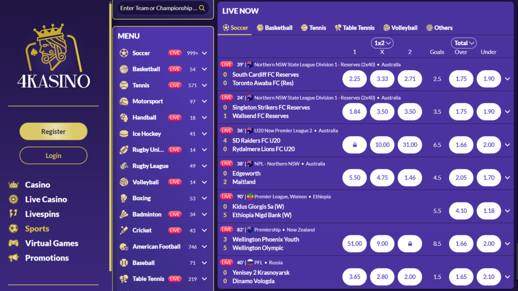 4kasino Sports Betting
