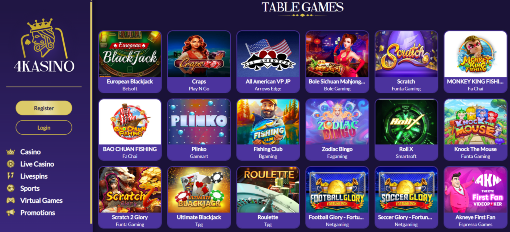 4kasino Table Games