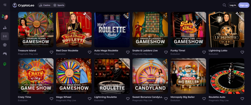 CryptoLeo Live Casino Games