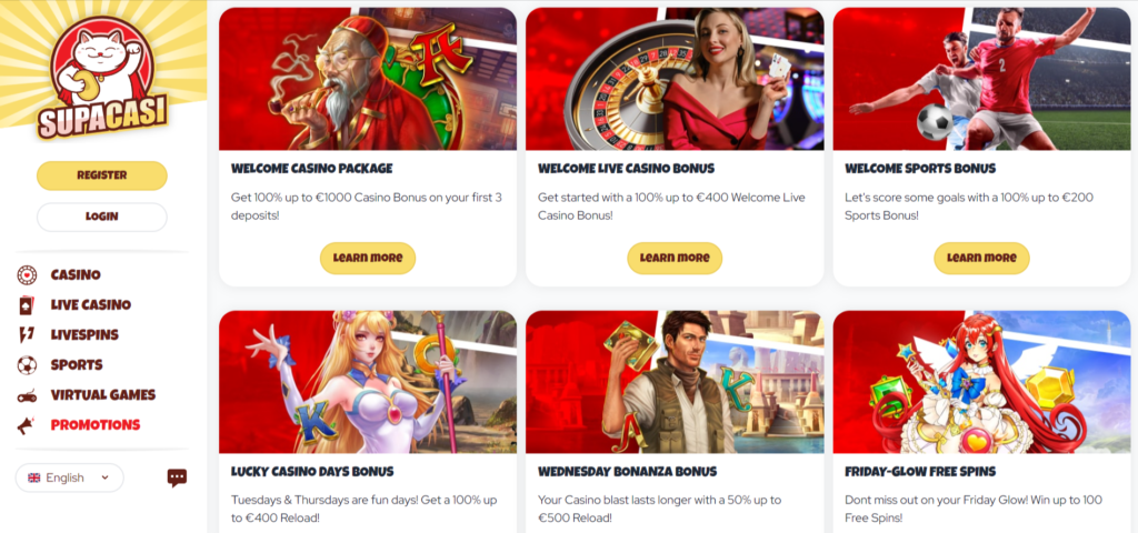 Supacasi Casino Bonuses